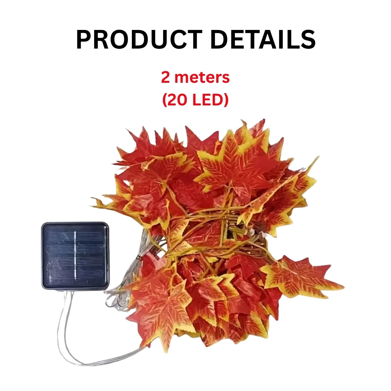 Ηλιακή γιρλάντα LED με φθινοπωρινά φύλλα, MapleLeaf - Image 7