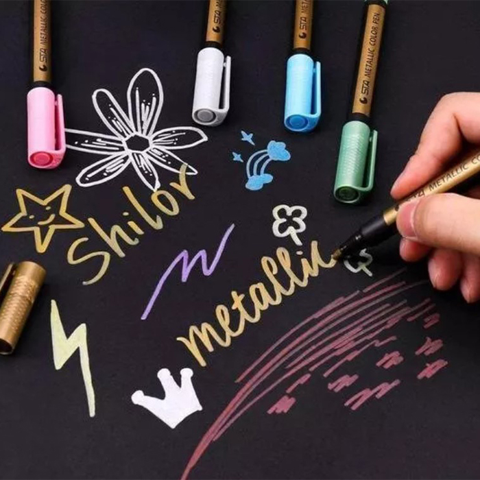 MetallicColorPen, ένα σετ μαρκαδόρων 10 τεμαχίων για σχεδιασμό - Image 2