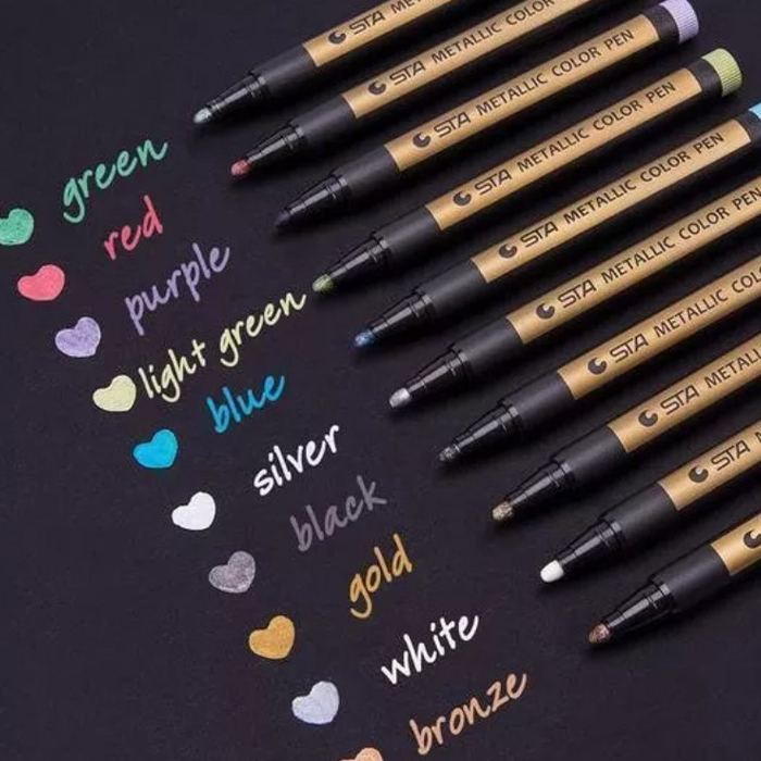 MetallicColorPen, ένα σετ μαρκαδόρων 10 τεμαχίων για σχεδιασμό - Image 4