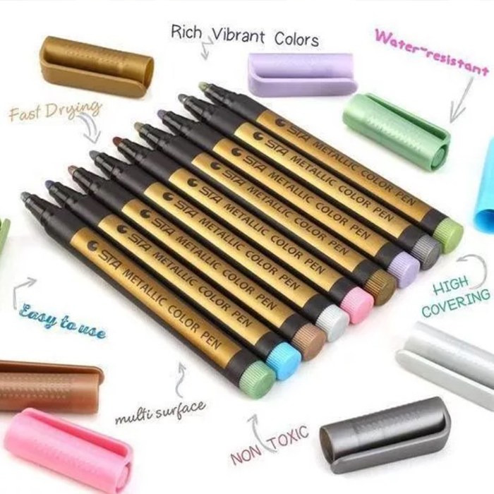 MetallicColorPen, ένα σετ μαρκαδόρων 10 τεμαχίων για σχεδιασμό - Image 10