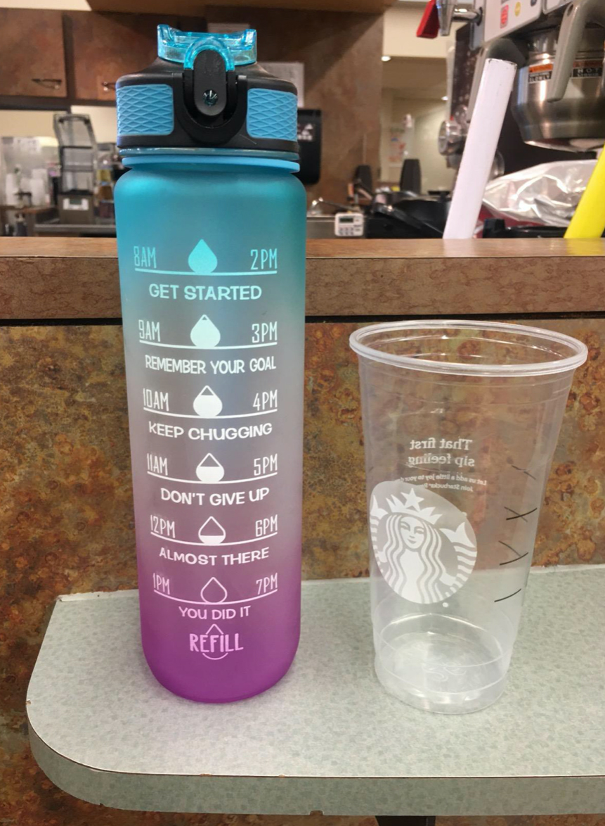 MotivationalBottle, μπουκάλι νερού με κίνητρα και χρονικές σημάνσεις (1000 ml) - Image 8