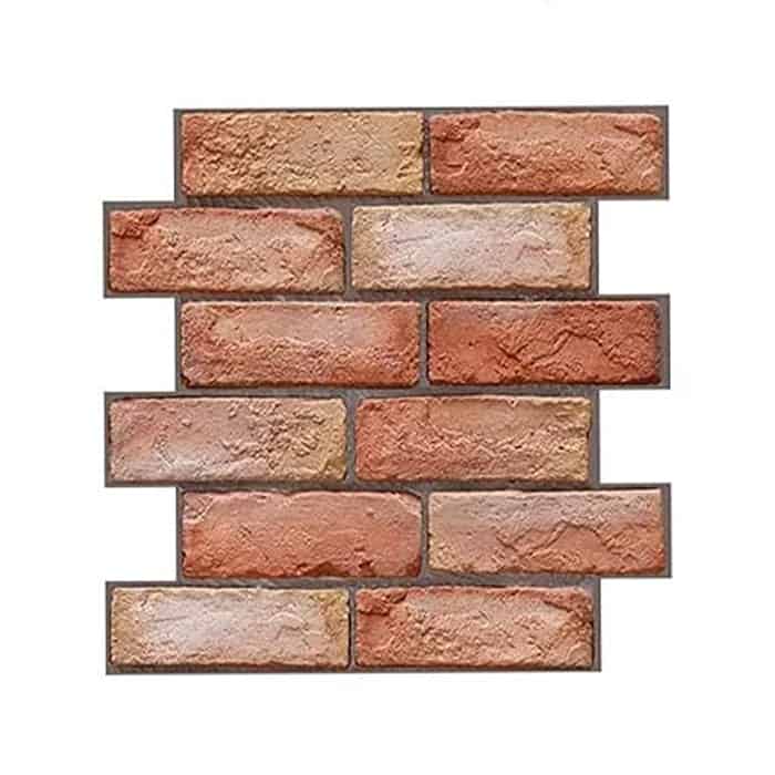 NewYorkWall, 3D αυτοκόλλητα τοίχου – σε σχέδιο πορτοκαλί τούβλου (10 τεμ.) - Image 1