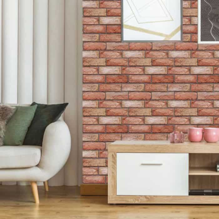 NewYorkWall, 3D αυτοκόλλητα τοίχου – σε σχέδιο πορτοκαλί τούβλου (10 τεμ.) - Image 5