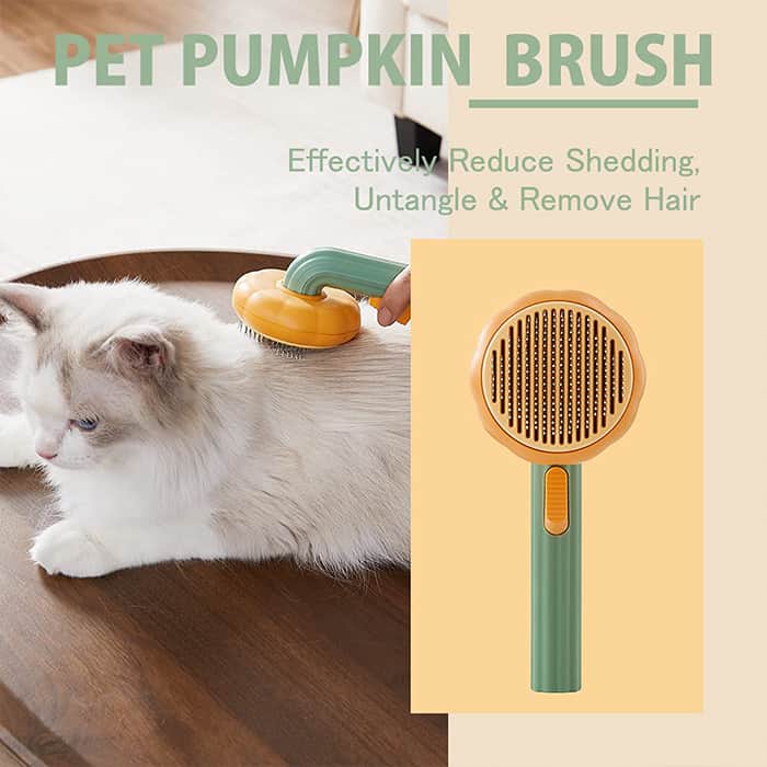 PumpkinComb, βούρτσα για κατοικίδια με κουμπί για εύκολο καθάρισμα - Image 6