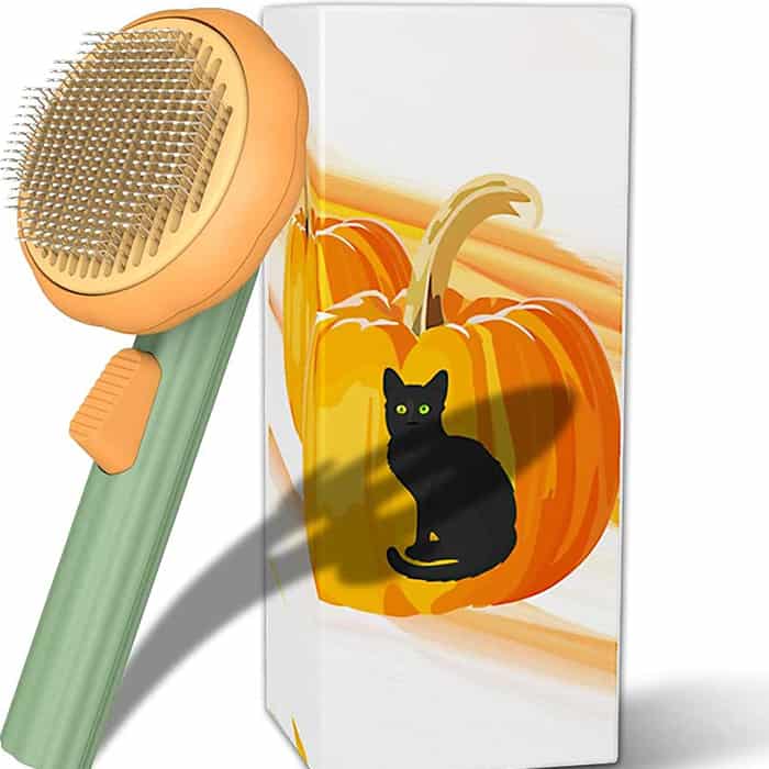 PumpkinComb, βούρτσα για κατοικίδια με κουμπί για εύκολο καθάρισμα - Image 9
