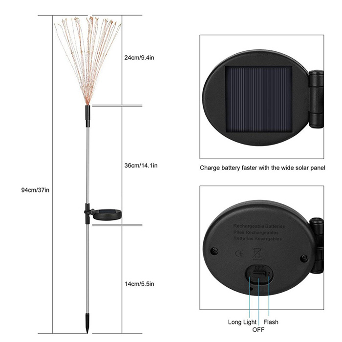SolarFireworkLamp, ηλιακό φωτιστικό (90 LED λαμπάκια) - Image 2