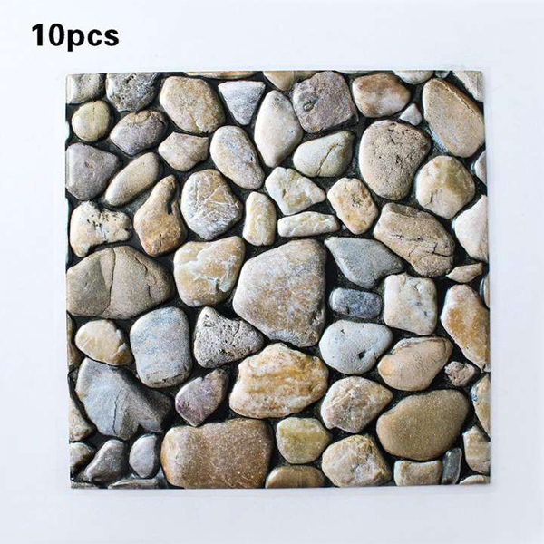 Stones3DWallpaper, τρισδιάστατα αυτοκόλλητα τοίχου σε απομίμηση πέτρας (10 κομμάτια) - Image 3