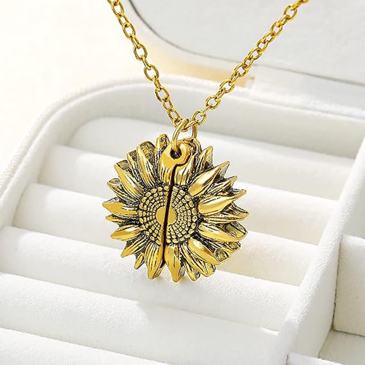 SunNecklace, κολιέ με μοτίβο ηλιοτρόπιου και χαριτωμένη επιγραφή - Image 7