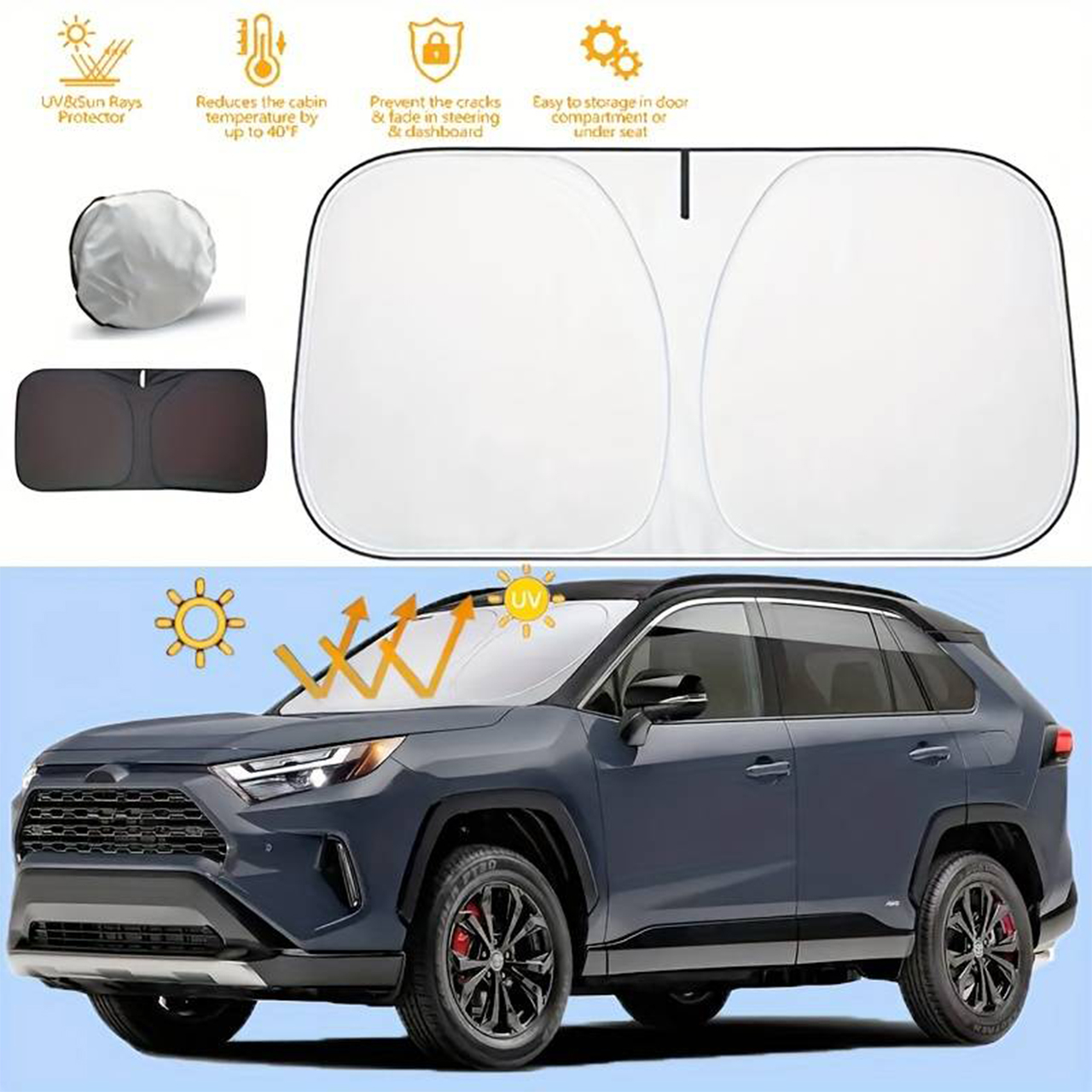 SunVisor, αναδιπλούμενη αντηλιακή προστασία παρμπρίζ αυτοκινήτου - Image 5