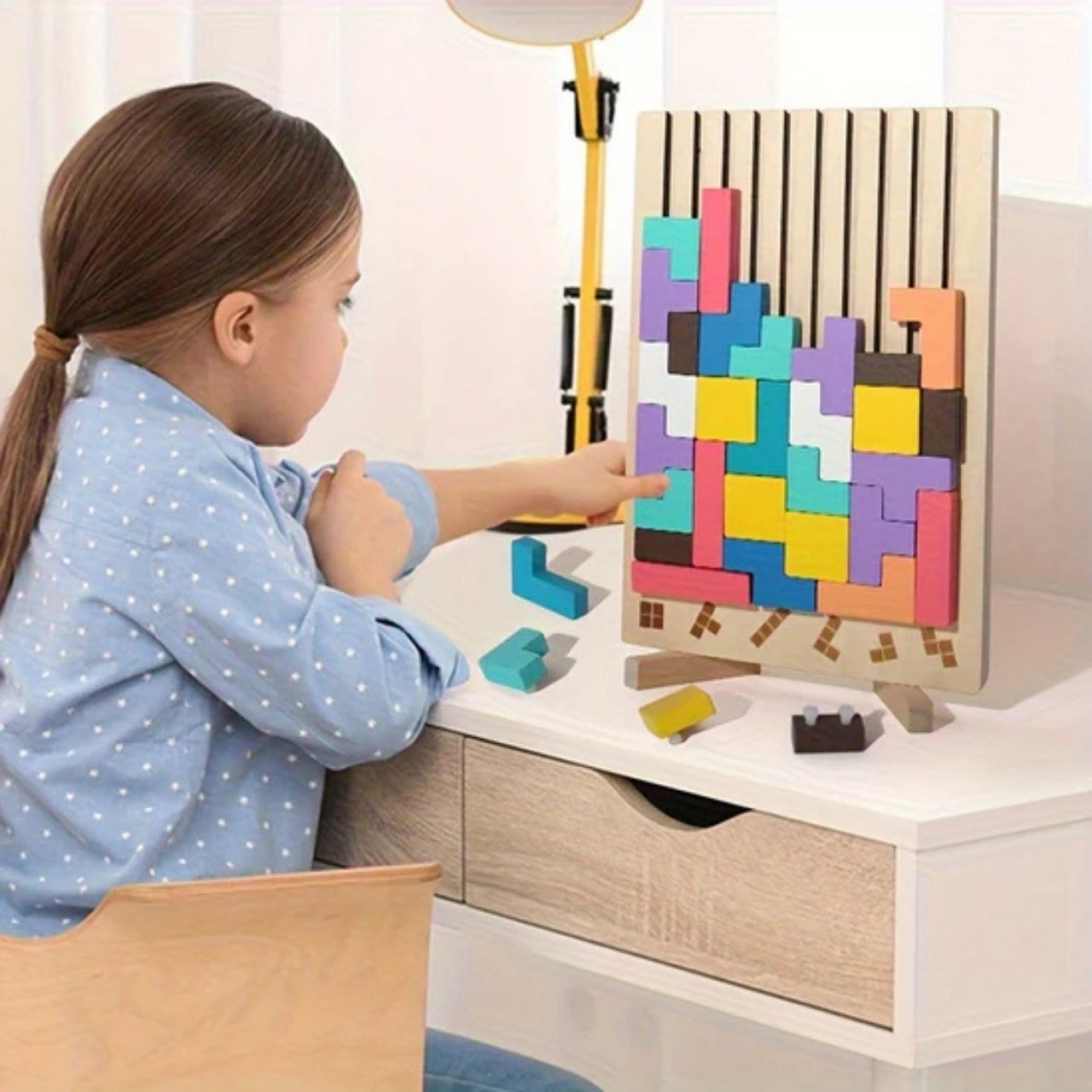 Tetris, ξύλινο εκπαιδευτικό παιχνίδι - Image 1