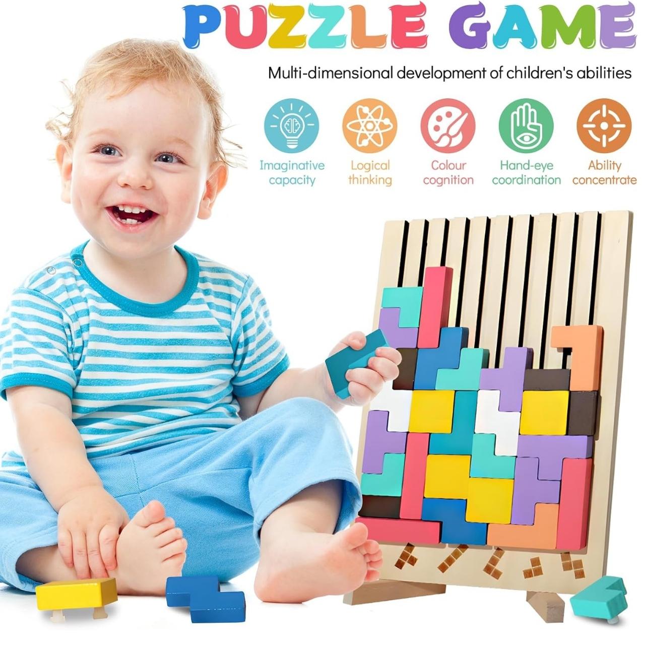 Tetris, ξύλινο εκπαιδευτικό παιχνίδι - Image 3
