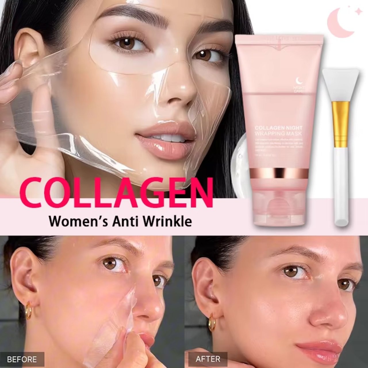 CollagenMask, νυχτερινή peel-off μάσκα προσώπου με κολλαγόνο (1+1 ΔΩΡΕΑΝ) - Image 3